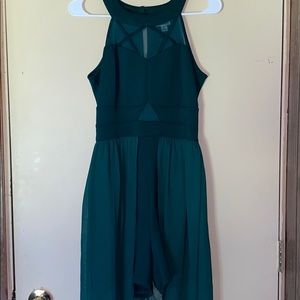 Dark Green JumpSuit With Tail